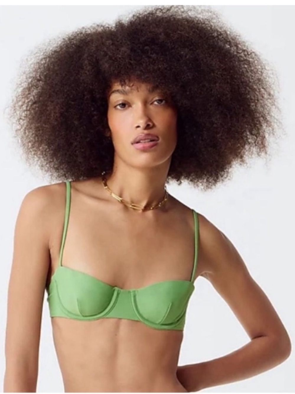 J Crew Swim S Bikini Top Green BX612